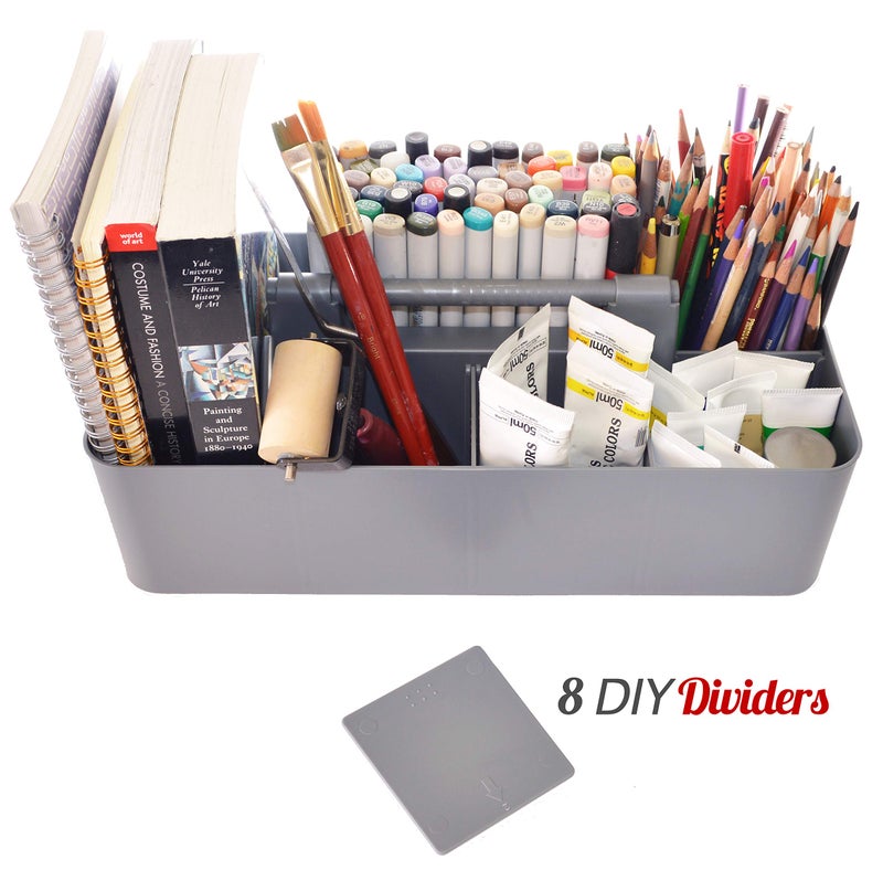 Enjoy Organizer -Large Carry Caddy Bin Basket Portable Office Desk Storage DIY- MADE IN USA (Orion Gray) - Image 2